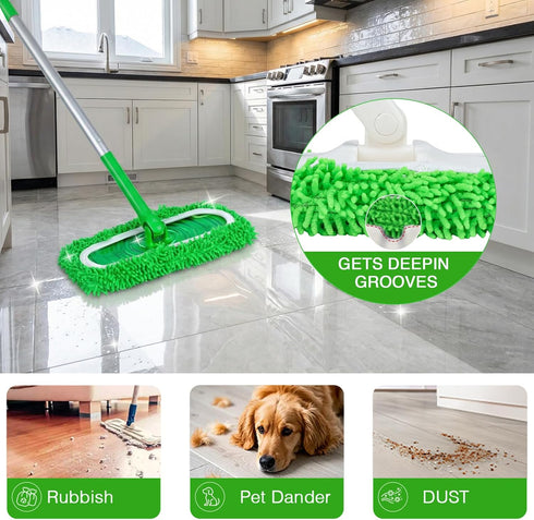 Vickorpen 5PCS Mop Pads for Swiffer Sweeper Reusable Microfiber Dry Wet Replacement Mop Pad Refills Sweeping Mopping