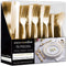 75 Pieces Heavy Duty Plastic Silverware Set, Gold Disposable Cutlery for Parties, Weddings, Catering, Includes 25