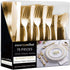 75 Pieces Heavy Duty Plastic Silverware Set, Gold Disposable Cutlery for Parties, Weddings, Catering, Includes 25