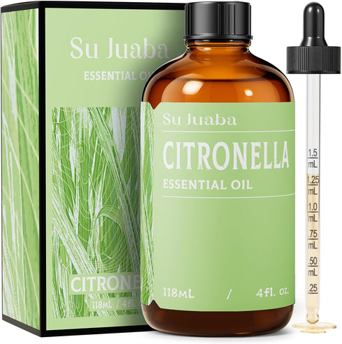 SU JUABA Citronella Oil 4 Fl Oz, 100% Pure Natural Aromatherapy Oil for Diffuser,