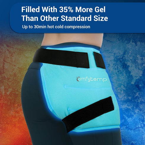 Comfytemp Large Hip Ice Pack Wrap for Pain Relief, Sciatica, Hip Replacement, Reusable Gel Ice Pack for Injuries, FSA