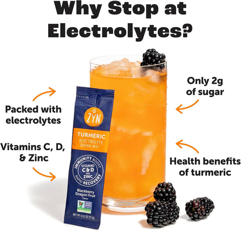 Packets, Packets Pack 16 ZYN Electrolyte Drink Mix Hydration BlackBerry Dragonfruit Electrolytes Powder, Hydration