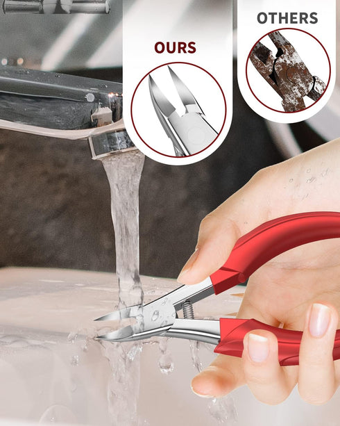 Toenail Clippers for Thick Nails – Podiatrist Nail Clippers with Surgical Stainless Steel Sharp Curved Blades