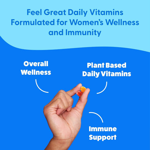 Multivitamin Gummy for Women by Feel Great Vitamin Co, Chewable Supplement with Vitamins A, B, C, D, E, Biotin