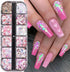 12 Grids Nail Art Glitter Sequins, Holographic Hexagon Chunky Nail Glitter for DIY Acrylic Nails Decoration