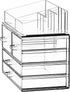 ZHIAI Clear Stackable Storage Drawers, 1 Top 4 Drawers, Bathroom Counter Organizer for Home, Kitchen Cabinets