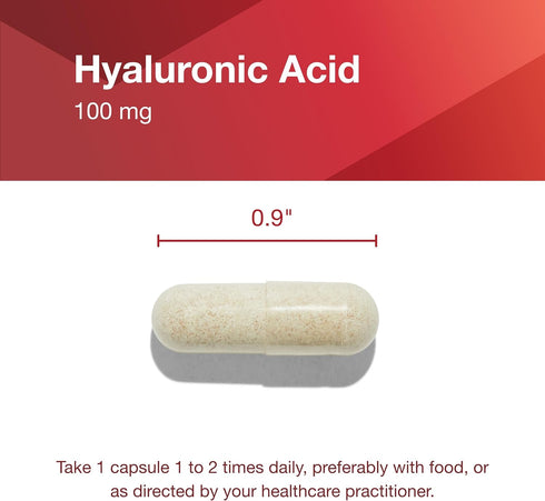 PROTOCOL FOR LIFE BALANCE Hyaluronic Acid, 100mg - Skin & Joint Support, 60 Veg Caps