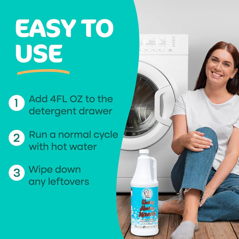 Sunny & Honey Liquid Washing Machine Cleaner, Eco-Friendly Deodorizer for Top Load & Front Load (32 FL OZ)