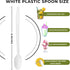 Large White Plastic Spoons, 8" Long Handled Disposable Dessert Spoon, 50PK
