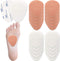 20 Pieces Metatarsal Felt Pads Foot Insert Pads for Ball of Foot Pain Relief, Adhesive Foam Foot Pad (White, Nude Color)