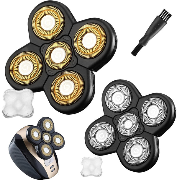 Universal 2 PCS 5 Blades Replacement Head for Head Shaver, 5 Blades Electric Razor Shaver Head