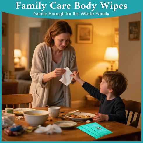 WOUSEDO 300 Pack (8" 9.5"),No-Rinse Individually Wrapped Body Wipes x Shower Wipe for Adults,Travel,Gym & Camping,Bulk
