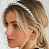 WOVOWOVO Pearl Headbands for Women, 8 Pack White Faux Pearls Hairband, Gold Metal Headband for Bridal Accessories