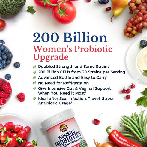 VITALITOWN Women’s Probiotics, 200 Billion CFUs 30 Strains, Vegan, Non-GMO, Digestive & Vaginal Support