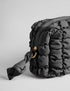 Quilted Makeup Bag, Travel Toiletry Bag for Women, Cute Black Puffer Makeup Organizer