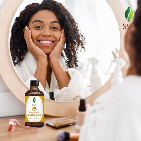 SVA Premium Mandarin Essential Oil 4oz (118ml) with Dropper for Diffuser, Aromatherapy, Hair Care & Skin Care