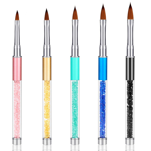 Honoson 5 Pieces Nail Art Brush Set - Acrylic Nail Brush for 3D Flower, DIY Salon Manicure Pen, Sizes 4, 6, 8, 10, 12