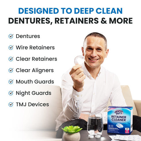 240 Retainer and Denture Cleaning Tablets - 8 Months Supply, Removes Plaque and Stains from Dental Appliances