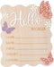 lasuroa Butterfly Daisy Hello World Newborn Sign, Wooden Baby Birth Announcement Board Newborn