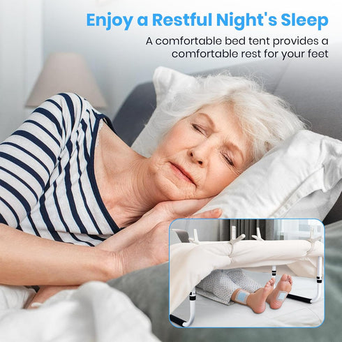 Yaofafa 20-29 Inch 4 Blanket Lifter for Feet - Blanket Lifters for Foot of Bed, Adjustable Height with Non-Slip Clips