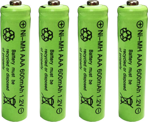 Ni-mh AAA 600mAh 1.2V Rechargeable Batteries for Outdoor Garden Solar Light Lamp (4Pcs)