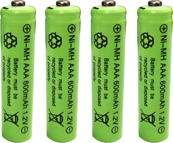 Ni-mh AAA 600mAh 1.2V Rechargeable Batteries for Outdoor Garden Solar Light Lamp (4Pcs)