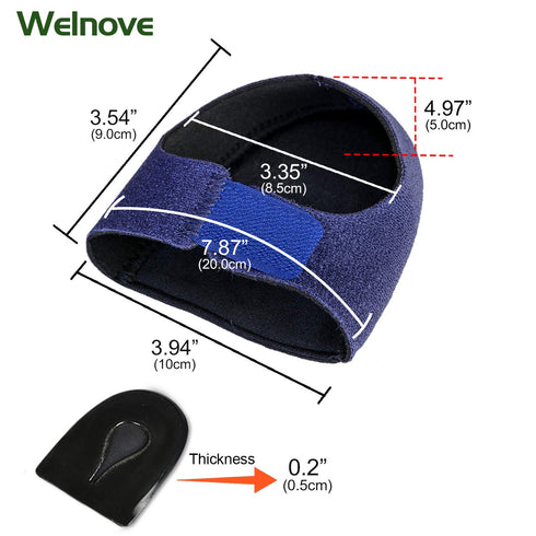 Welnove 2PCS Heel Protectors, Heel Sleeves Pads for Relieving Heel Pain from Plantar Fasciitis, Cracked Heels