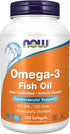 NOW Supplements Omega-3 180 EPA / 120 DHA, 180 Softgels for Cardiovascular Support*