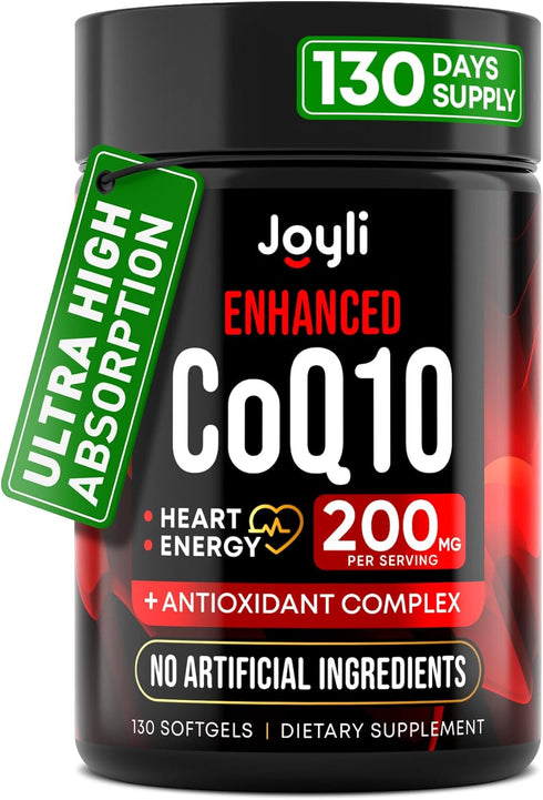 High Absorption CoQ10 200MG - Co Q10 Softgels for Heart Health & Energy Production with Antioxidants