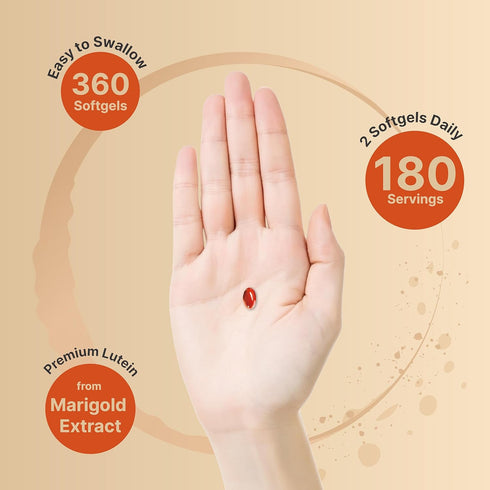 Lutein 40mg and Zeaxanthin 1,600mcg - 360 Softgels with Omega-3s, Astaxanthin & Phospholipids for Eye Antioxidant