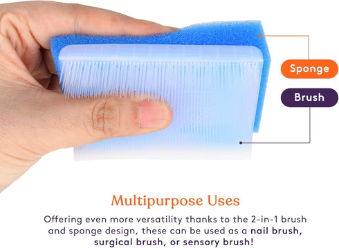 Special Supplies Baby Bath Sponges (6 Pack) - Soft Foam Sensory Scrubber with Cradle Cap Brush for Infant, Toddler Skin