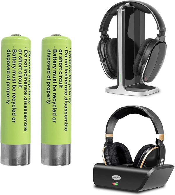 2-Pack Rechargeable Batteries for ADH300J/DB100 Wireless Headphones (750mAh) (AAA)