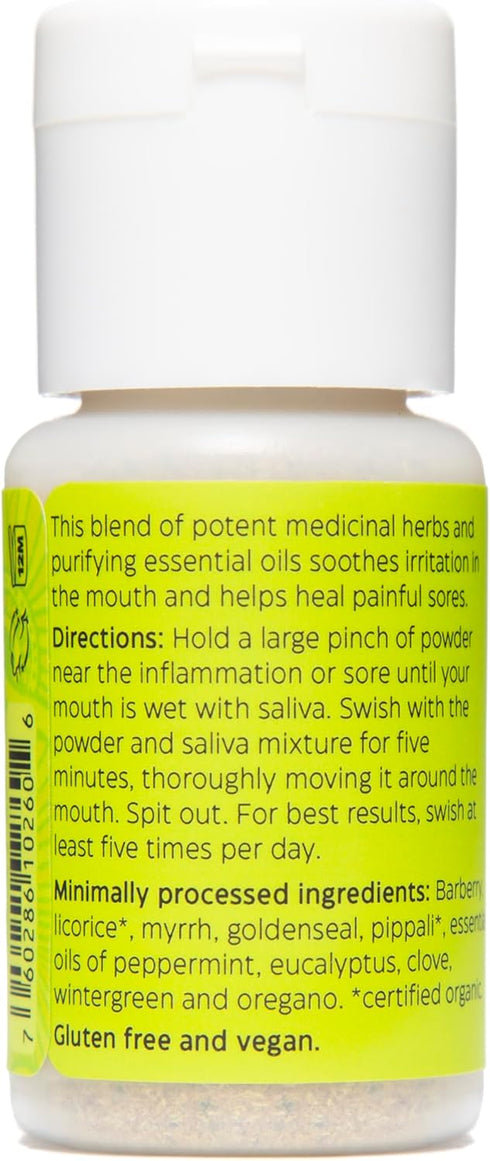 Uncle Harry's Inflamed Gums & Mouth Sores Tooth Powder | Gum Health Toothpaste with Essential Oil (0.6 oz)