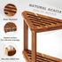 Kzeirm 14" Corner Shower Stool for Inside Shower, Shower Foot Rest Stool for Shaving Legs, Acacia Wood Corner Shower