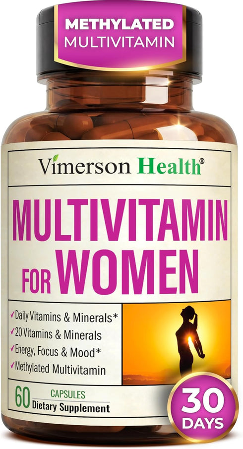 Multivitamin for Women with Methylated Vitamins and Chelated Minerals for Energy, Focus