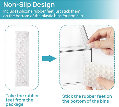 Vtopmart Stackable Storage Drawers Set of 5 - Clear Plastic Organizer Bins for Beauty Supplies
