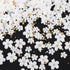 Nail Charms, 1000Pcs 3D Flower Design, White Acrylic, Metal, Pearl, Mixed Sizes for Women Nail Decorations