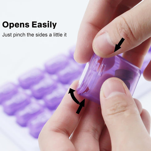 UHZBTEC 31 Monthly compartments Pill Organizer Day Pill Organizer for Medicine Vitamin Holder Container (Purple)