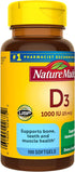 Nature Made Vitamin D3 1000 IU (25 mcg), 100 Softgels, Dietary Supplement for Bone, Teeth, Muscle & Immune Health