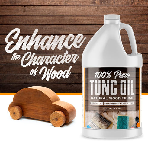 Pure Tung Oil, 32 Fl Oz, 100% Pure for Wood Finishing, Ideal for Furniture Polish