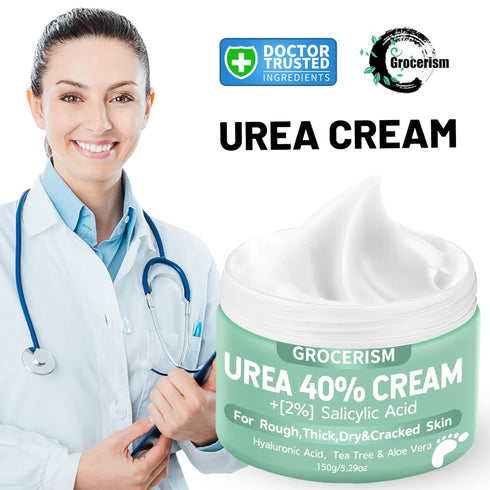 Urea Cream 40 Percent for Feet, Plus 2% Salicylic Acid, 5.29 oz, Maximum Strength Foot and Hand Cream