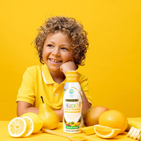 Premium Liquid Multivitamin for Kids | 100% DV of 14 Vitamins | Sugar Free | Non-GMO | 16 oz, 32 Serv