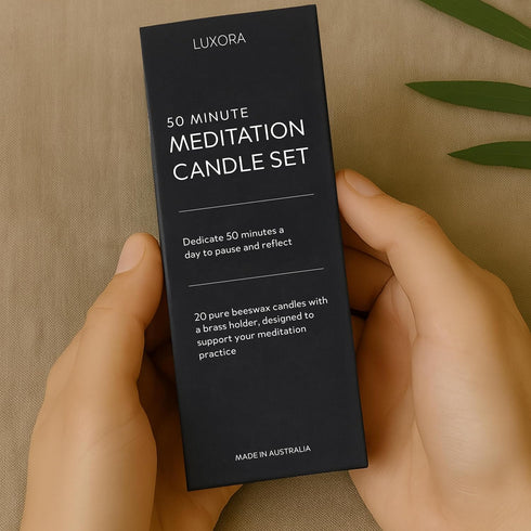 Luxora 50 Set, Set 20 (50 Set Australian Made Minute Pure Beeswax Candles, Beeswax Meditation Candle of mini Candles