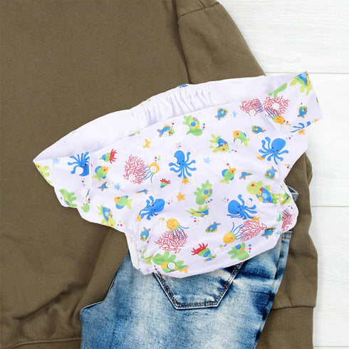 HAMPPLIES 2pcs Reusable Adult Cloth Diapers with Adjustable Snap Closure, Breathable Leakproof Incontinence Underwear
