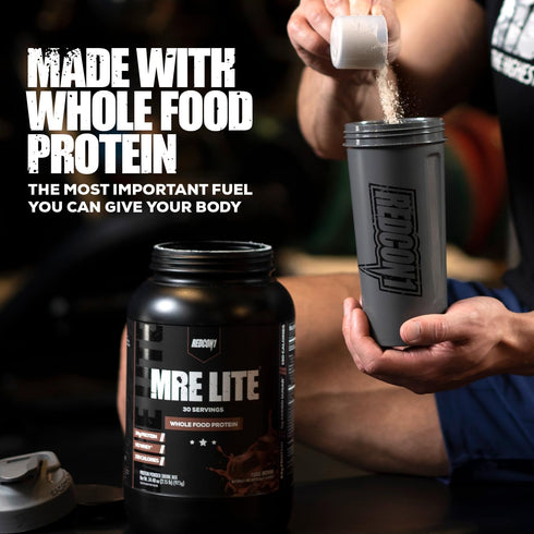 REDCON1 MRE Lite Whole Food Protein Powder, Cookies N' Cream, Low Carb & Whey Free Meal Replacement with MCT Oils.
