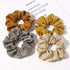 Silk Satin Scrunchies for Women, Big Hair Ties No Crease Ponytail Holders in Beige, Gray, Dark Yellow, Light Yellow