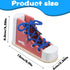 Heclia Shoe Ties Practice for Kids Learn to Tie Shoes with Wooden Lacing Sneaker Shoelaces a Shoe Educational Toy