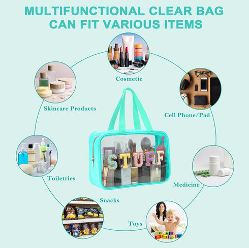 Yowivon Clear Beach Makeup Bag - Big Travel Toiletry Bag for Skincare and Cosmetics, Transparent Waterproof Design