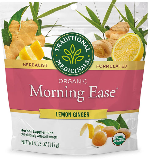 Traditional Medicinals Organic, Morning Ease Lozenges, Lemon Ginger - Supports Pregnancy Nausea