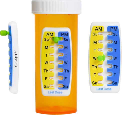 PILLOGIC Pill Reminder Medication Tracker 2PK Single Strip can Track Morning and Evening